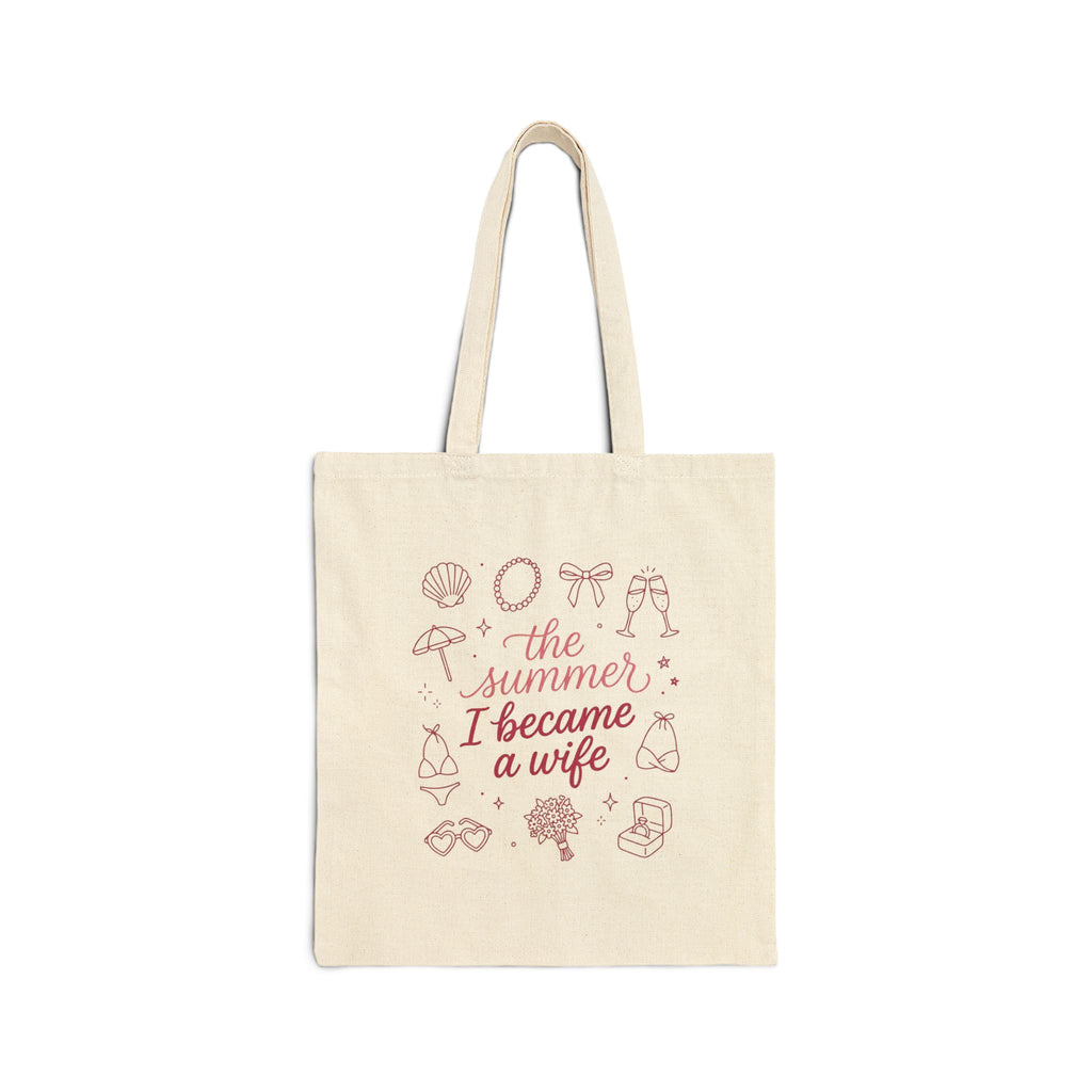 Tote Bag — “The Summer I Became a Wife” Bridal Beach Canvas Tote