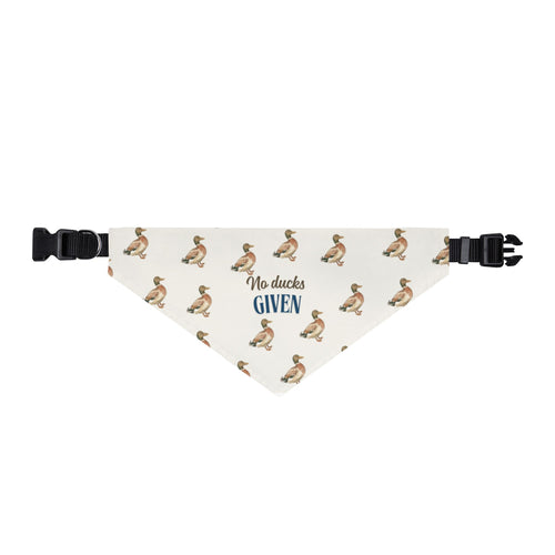 Clip-on Pet Bandana — "No Ducks Given" Funny Duck Pattern
