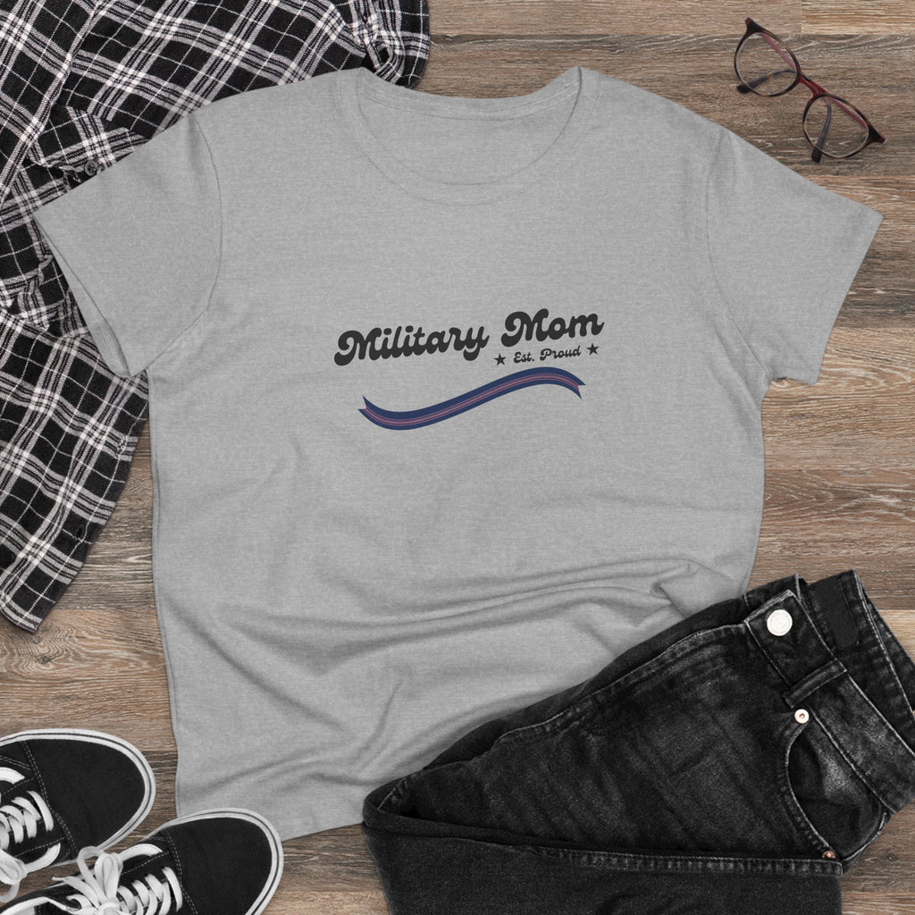 Military Mom Crewneck Shirt | Vintage Dog Tags Camouflage