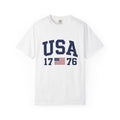 USA 1776 Men’s Graphic Tee Vintage Garment-Dyed Cotton Shirt