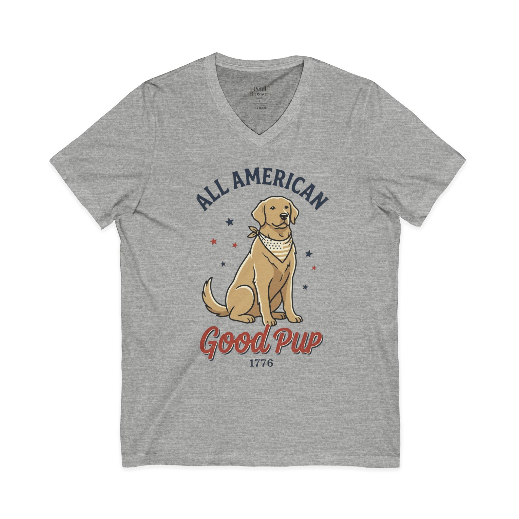 All American Good Pup V-Neck Unisex T-Shirt