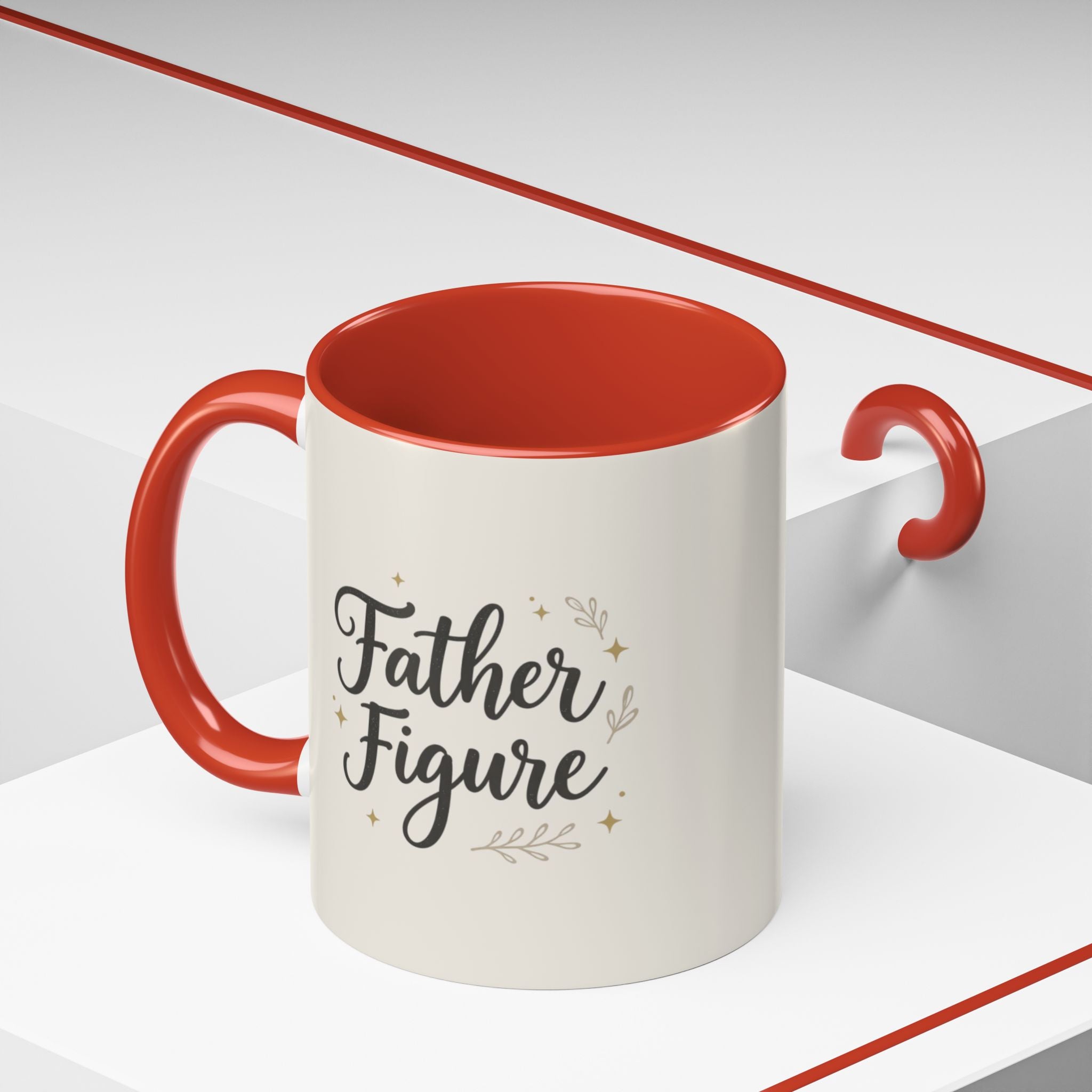 Father Figure Accent Coffee Mug | Minimalist Dad Ceramic Mug
