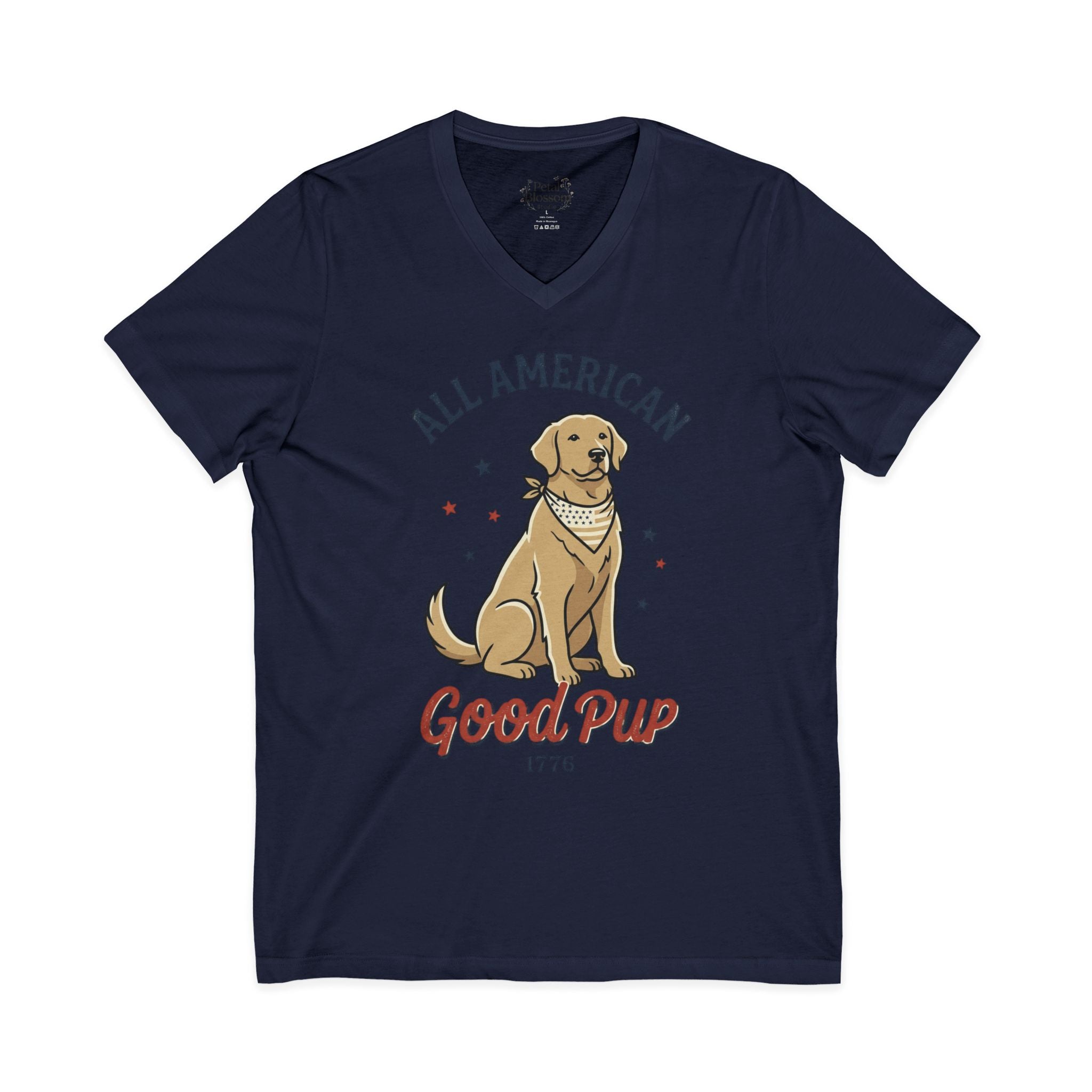 All American Good Pup V-Neck Unisex T-Shirt