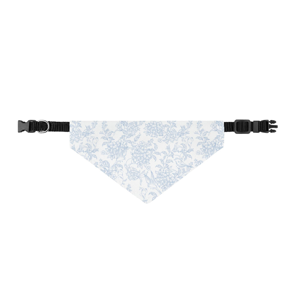 Blue & White Floral Clip-On Pet Bandana