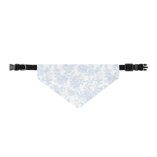 Blue & White Floral Clip-On Pet Bandana