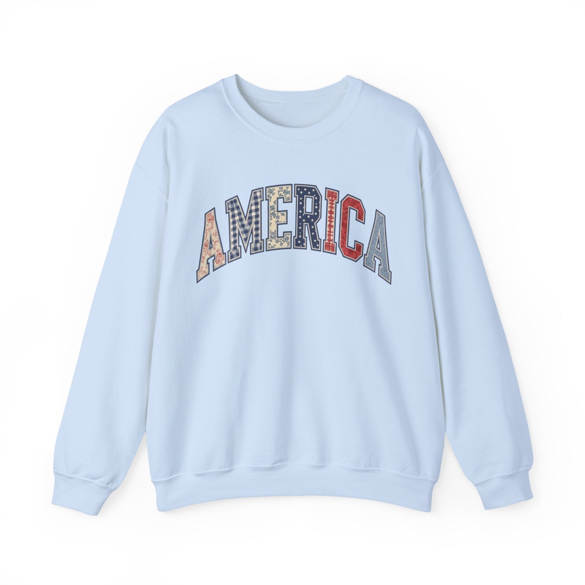 Vintage America Flag Lettering Patriotic Pullover