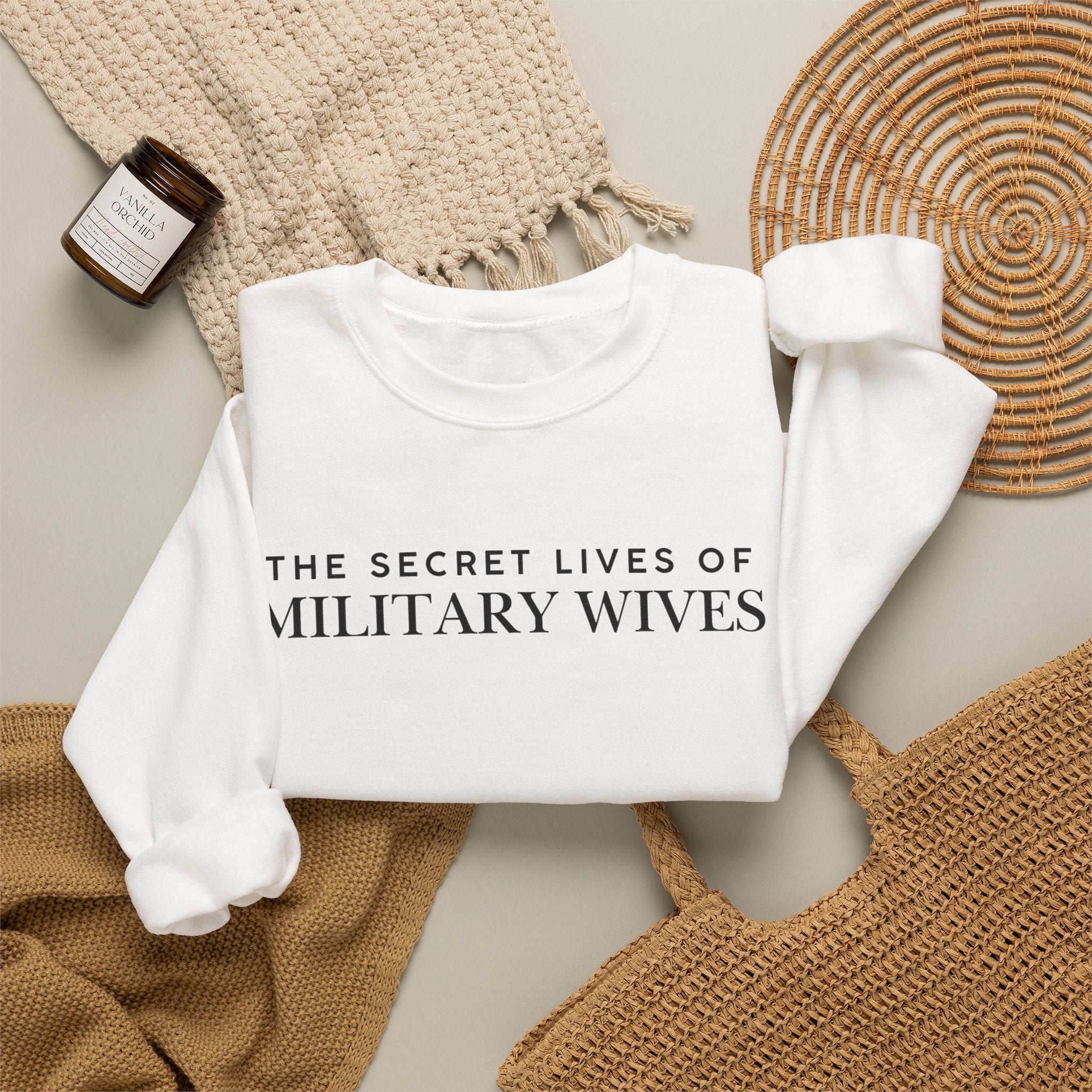 Secret Lives of Military Wives Crewneck Sweatshirt | Military Spouse Humor