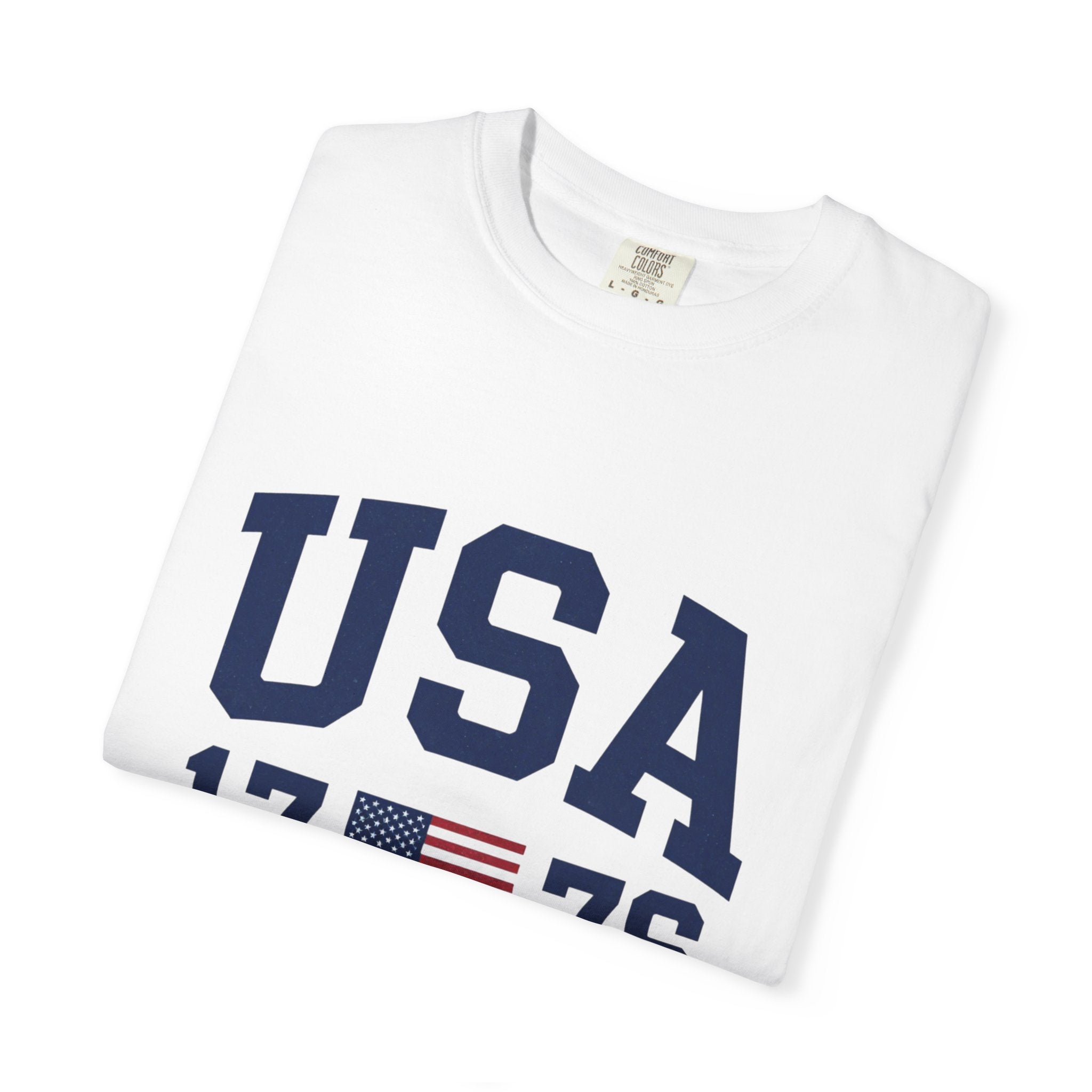 USA 1776 Men’s Graphic Tee Vintage Garment-Dyed Cotton Shirt