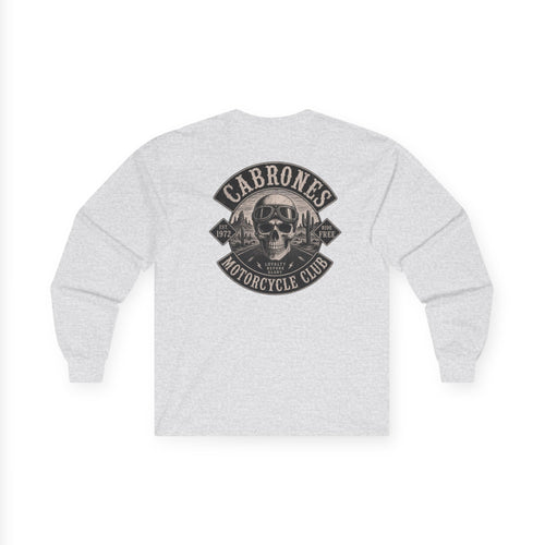 "Cabrones Motorcycle Club" Skull Long Sleeve T-Shirt