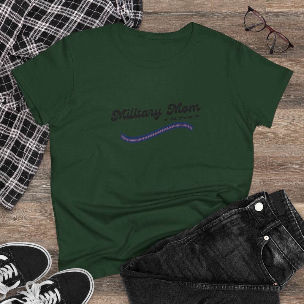 Military Mom Crewneck Shirt | Vintage Dog Tags Camouflage