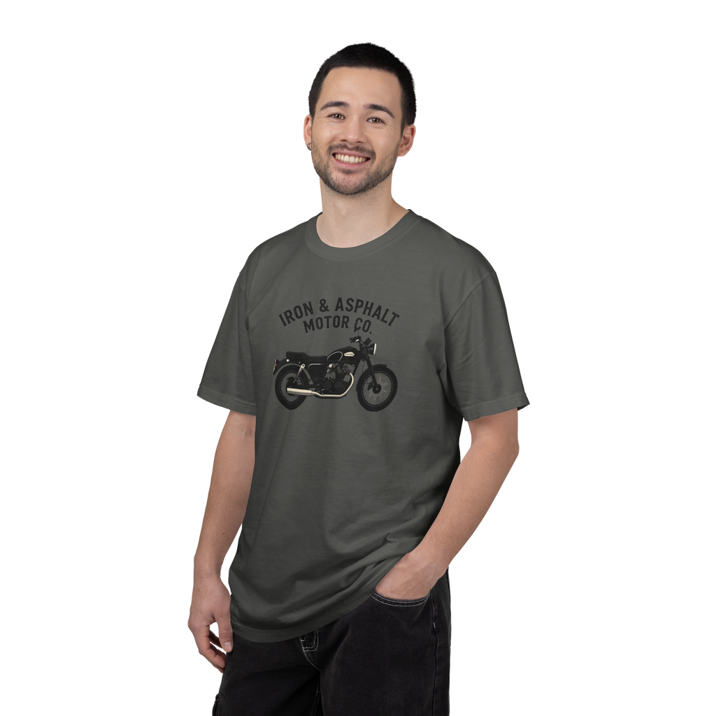 Motorcycle Tee — "Iron & Asphalt Motor Co." Vintage Bike Graphic T-Shirt